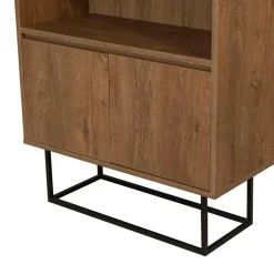 Wooden Art Etagères^Bibliothèque Rea noir/marron - 80x36x182 cm