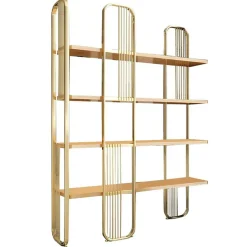 Bibliothèque Sierra jaune - 125x180x28 cm-Wooden Art Outlet