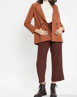 Blazer croisé en Laine mélangée Celeste marron-Galeries Lafayette Clearance