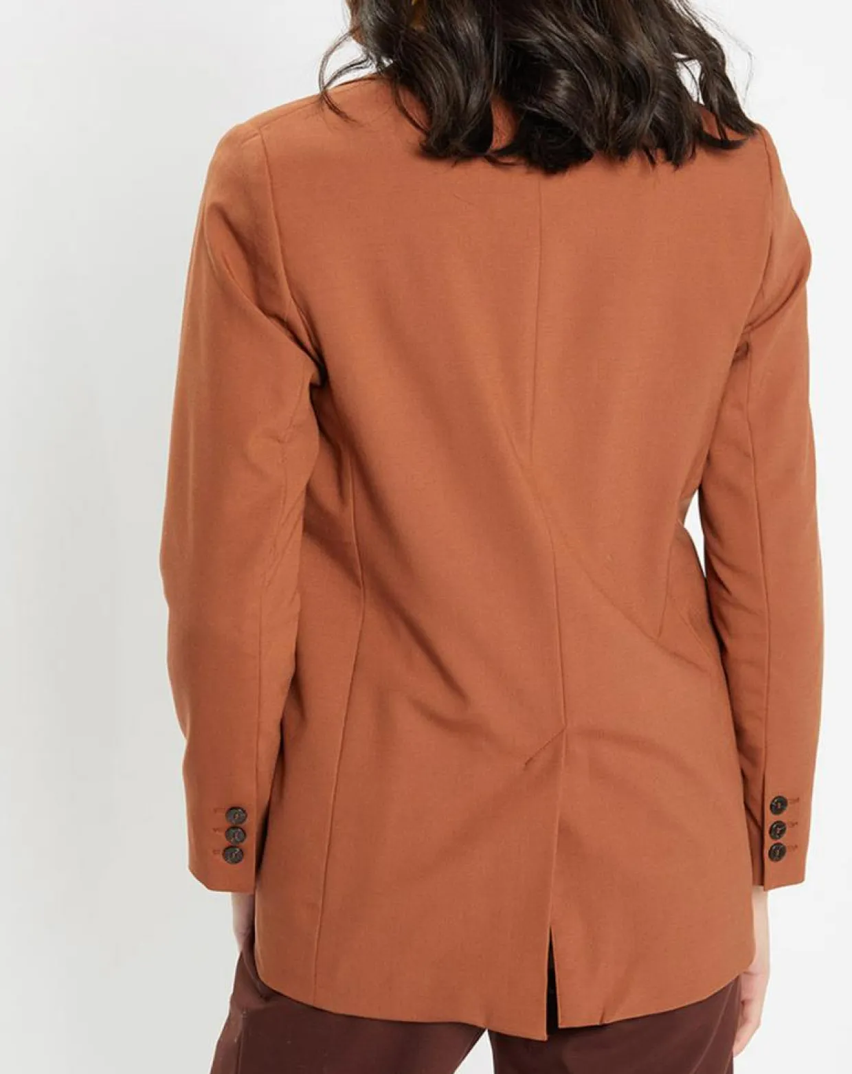 Blazer croisé en Laine mélangée Celeste marron-Galeries Lafayette Clearance