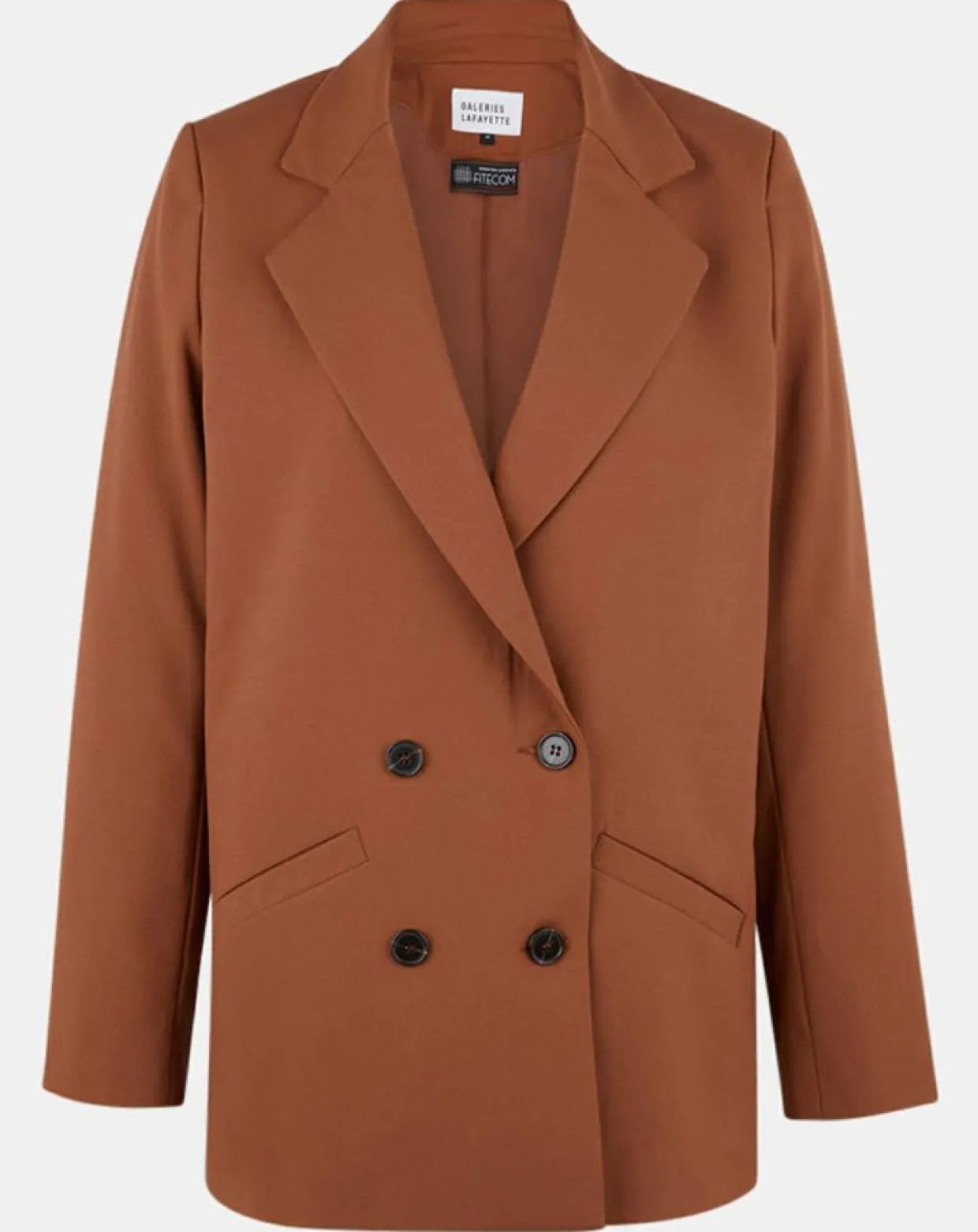 Blazer croisé en Laine mélangée Celeste marron-Galeries Lafayette Clearance