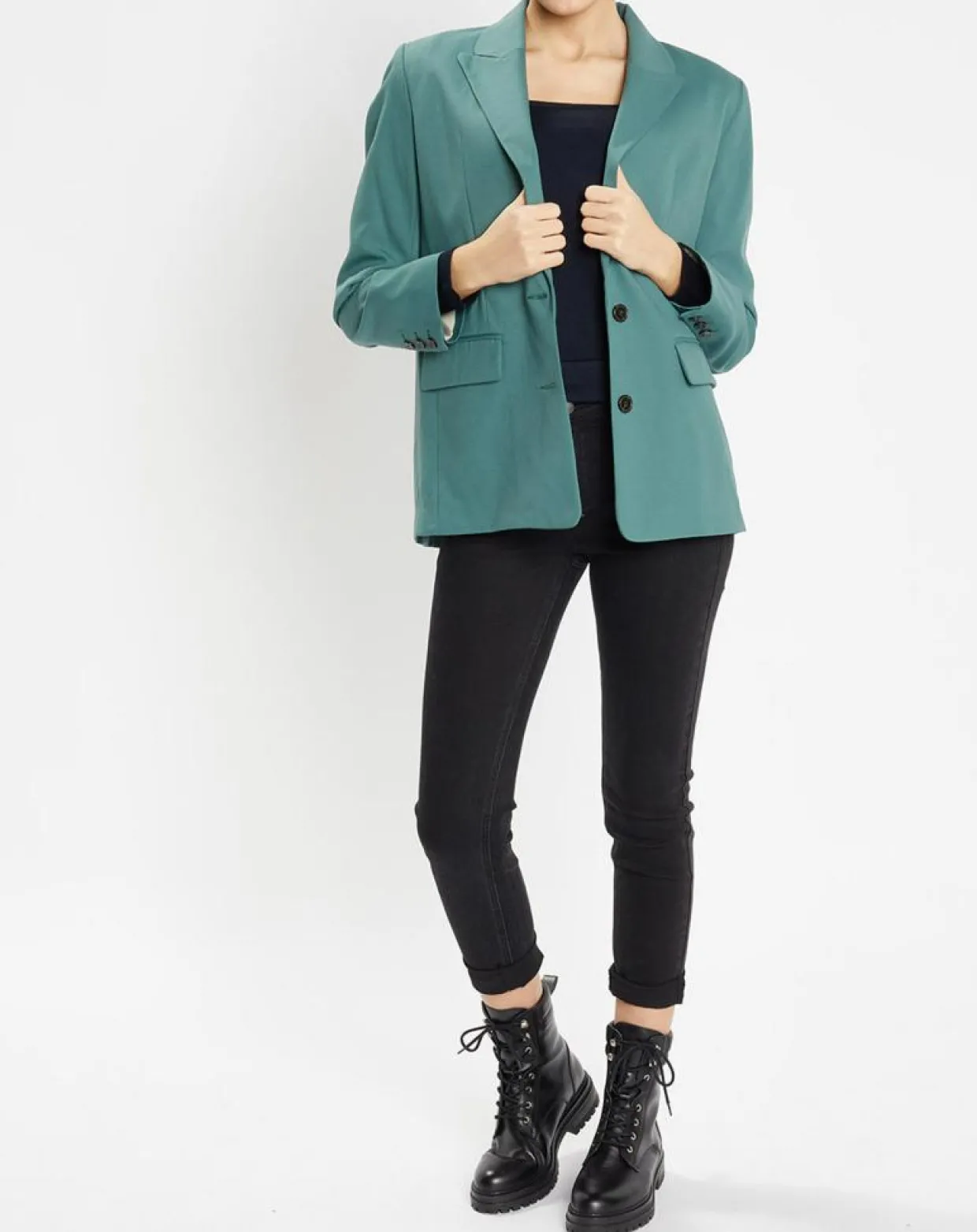 Femme Galeries Lafayette Vestes, Blousons^Blazer droit en Laine mélangée Cléo Oversize vert