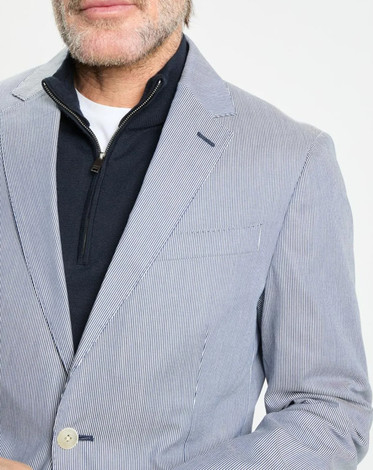 Homme Hackett London Vestes, Blousons^Blazer en Coton & Lin Milleraie bleu/blanc