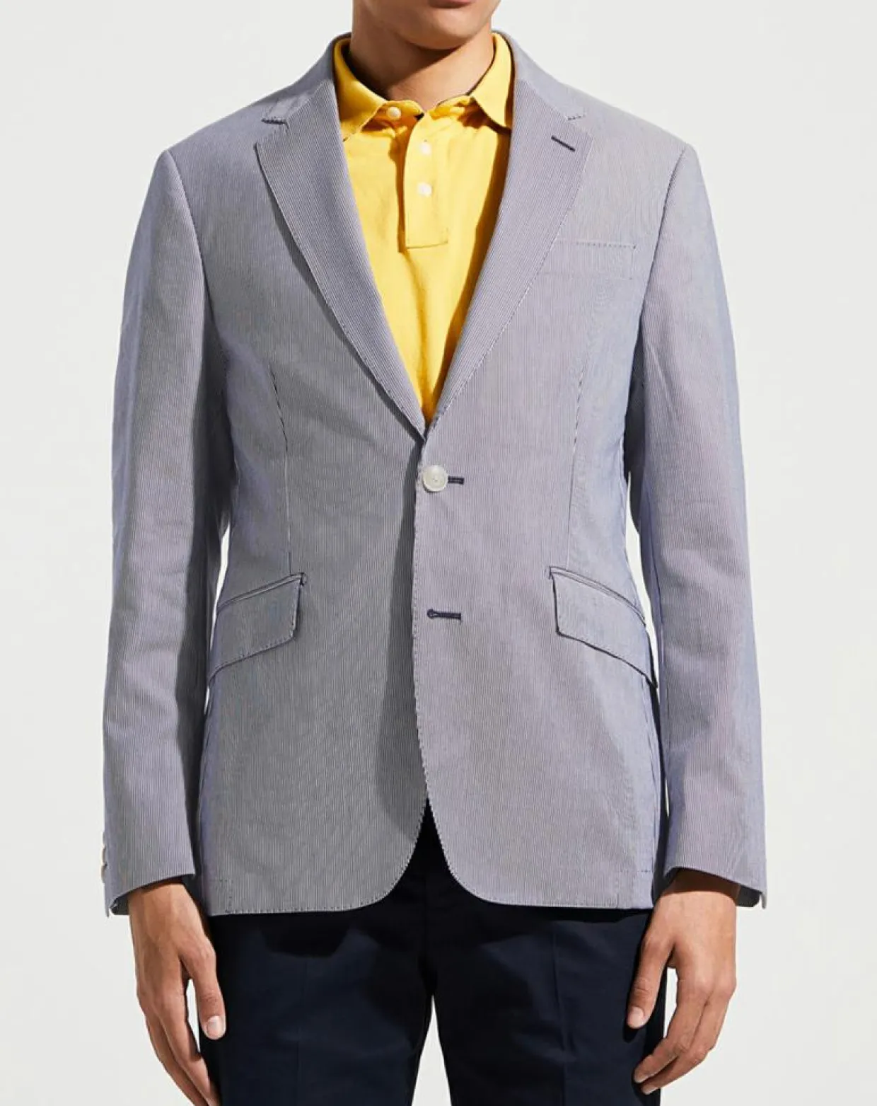 Homme Hackett London Vestes, Blousons^Blazer en Coton & Lin Milleraie bleu/blanc