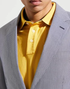 Homme Hackett London Vestes, Blousons^Blazer en Coton & Lin Milleraie bleu/blanc