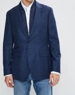 Homme Hackett London Vestes, Blousons^Blazer en Laine doublure amovible bleu foncé
