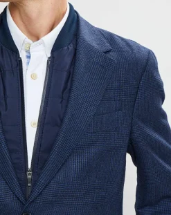 Homme Hackett London Vestes, Blousons^Blazer en Laine doublure amovible bleu foncé