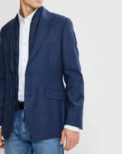 Homme Hackett London Vestes, Blousons^Blazer en Laine doublure amovible bleu foncé