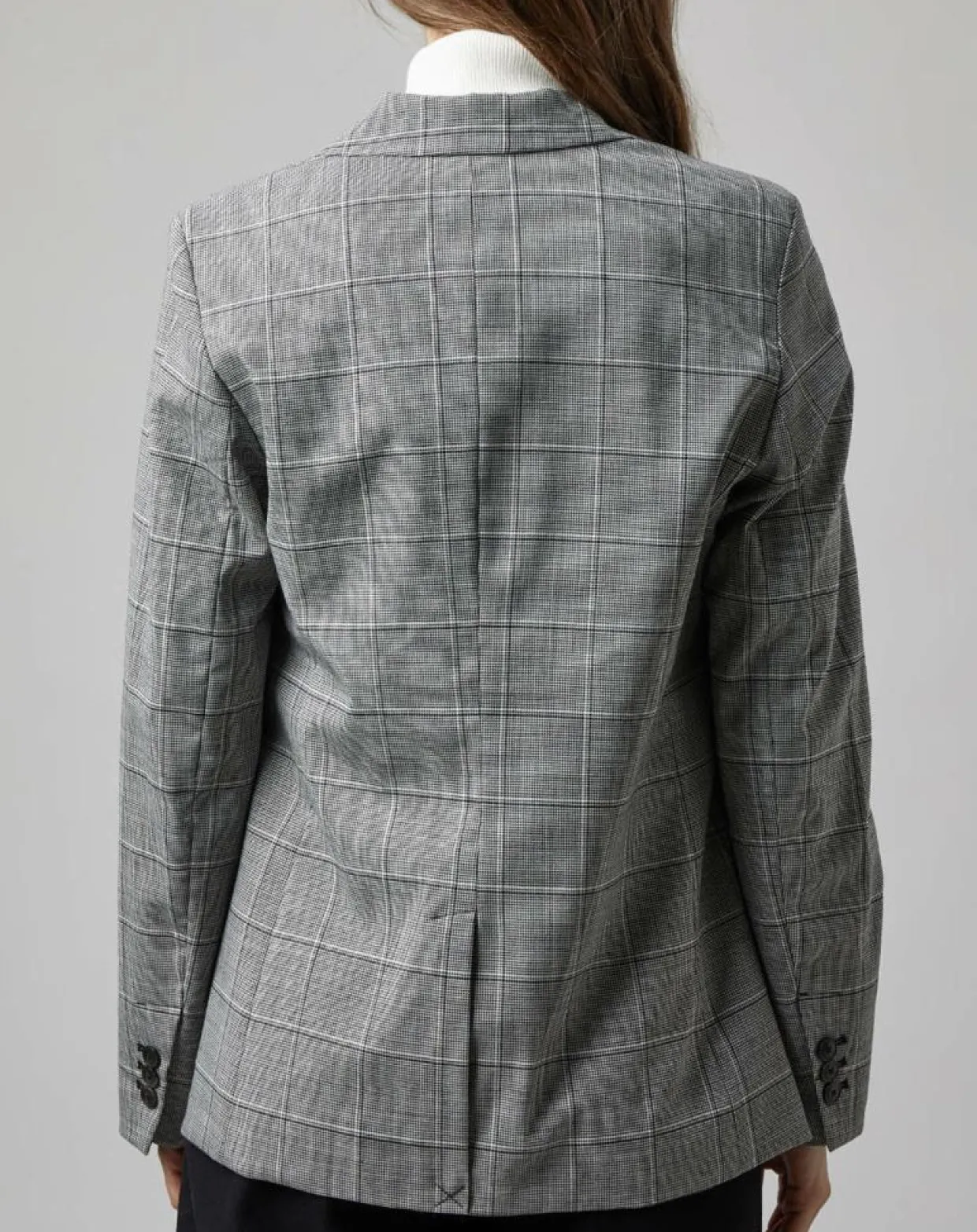 Blazer en Laine mélangée à carreaux gris-Marc O'Polo