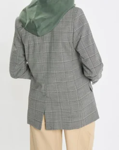 Blazer en Laine mélangée à carreaux gris-Marc O'Polo
