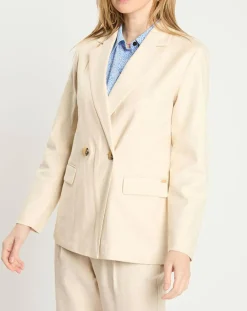 Femme Scotch & Soda Vestes, Blousons^Blazer en Lin mélangé écru