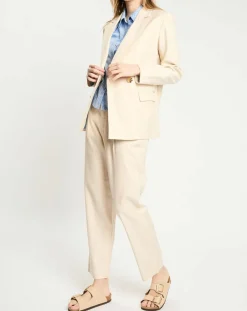 Femme Scotch & Soda Vestes, Blousons^Blazer en Lin mélangé écru