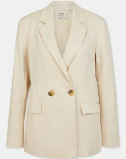 Femme Scotch & Soda Vestes, Blousons^Blazer en Lin mélangé écru