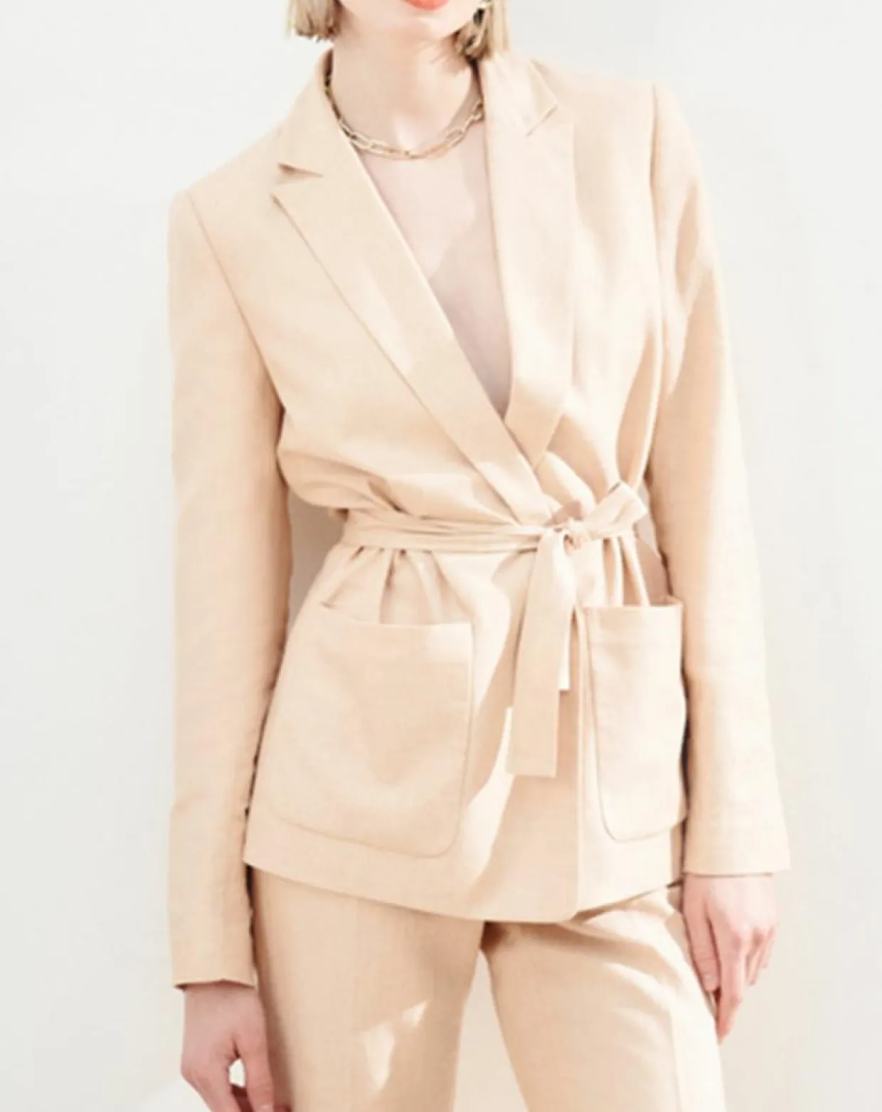 Femme Caroll Vestes, Blousons^Blazer en Lin mélangé Isaline teint