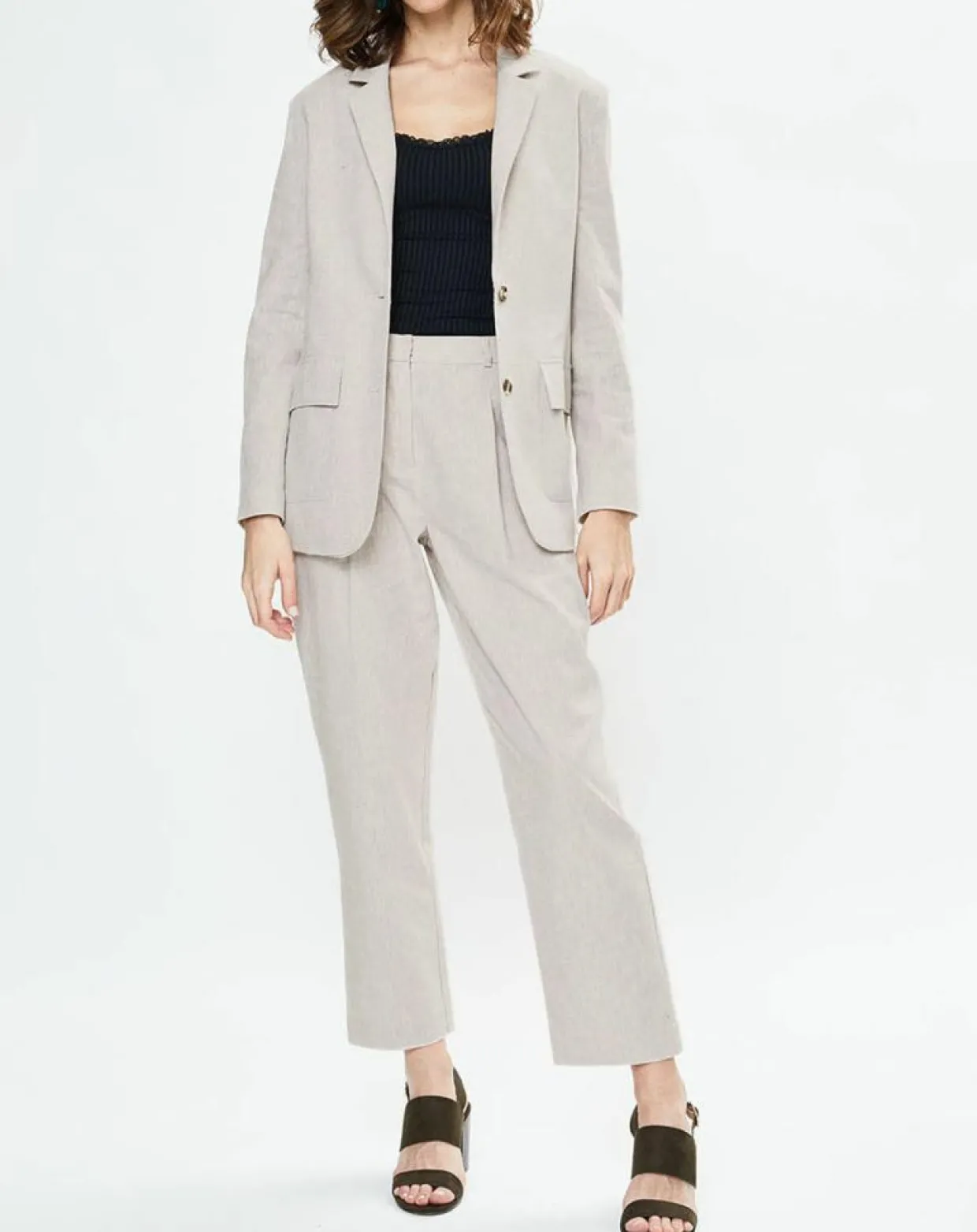 Blazer en Lin mélangé Marianne beige-Yerse Discount