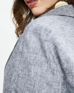 Femme Yerse Vestes, Blousons^Blazer en Lin mélangé Marianne bleu marine