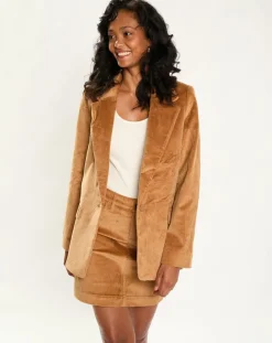 Blazer en Velours camel-Esprit