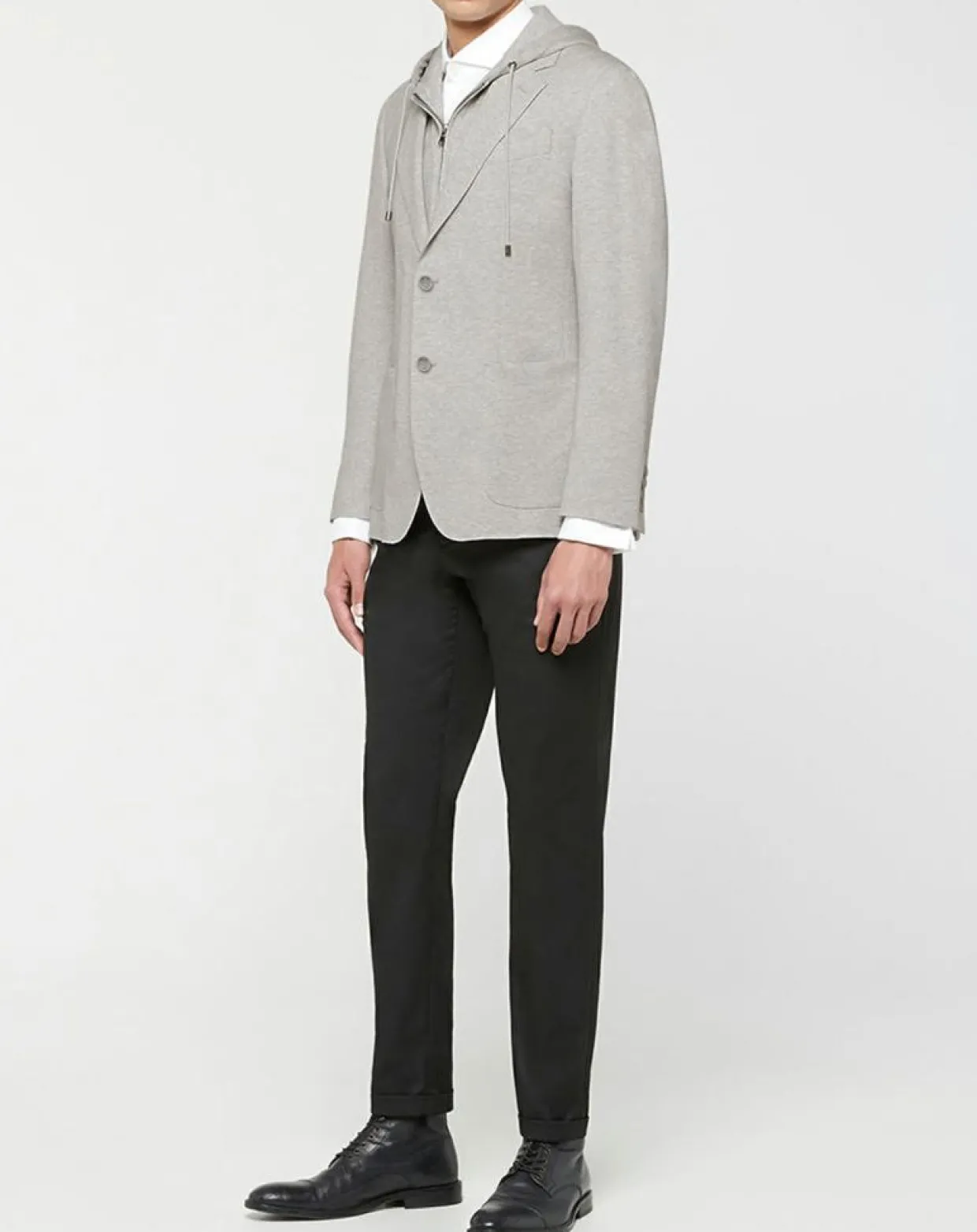 Homme Hackett London Vestes, Blousons^Blazer Hoodie à capuche amovible gris clair