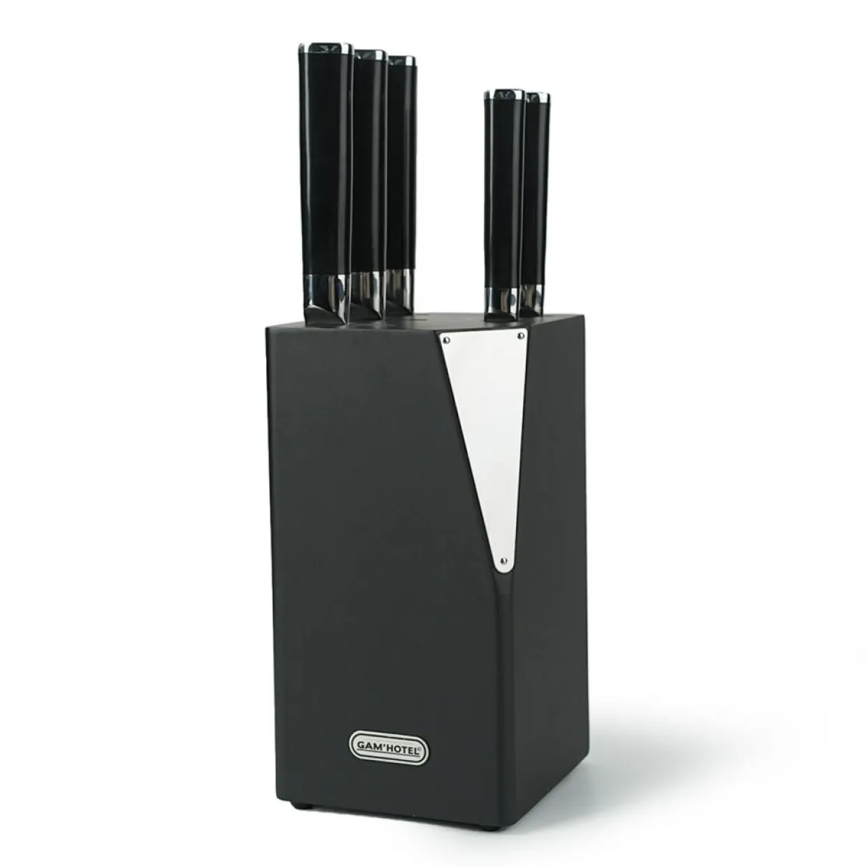 Bloc + 5 couteaux Steel noir-Gam'Hotel Outlet