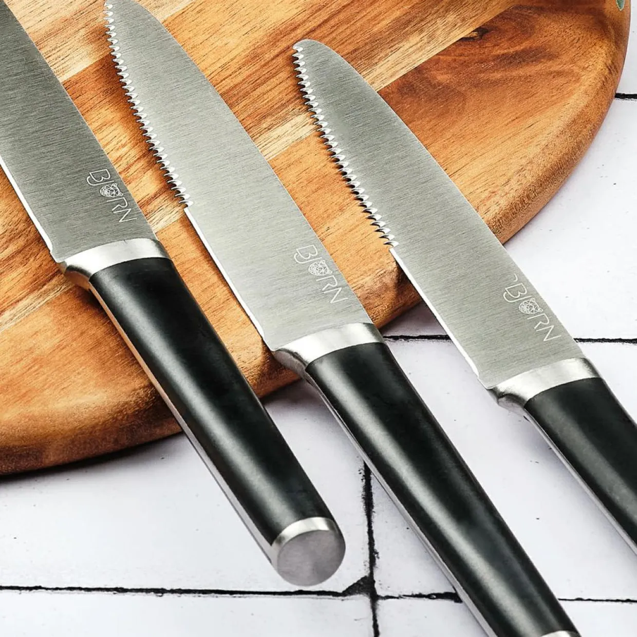 Bjorn Couteaux^Bloc avec couteaux de cuisine et couteaux à steak Jona Loviisa - 14 pièces inox mat