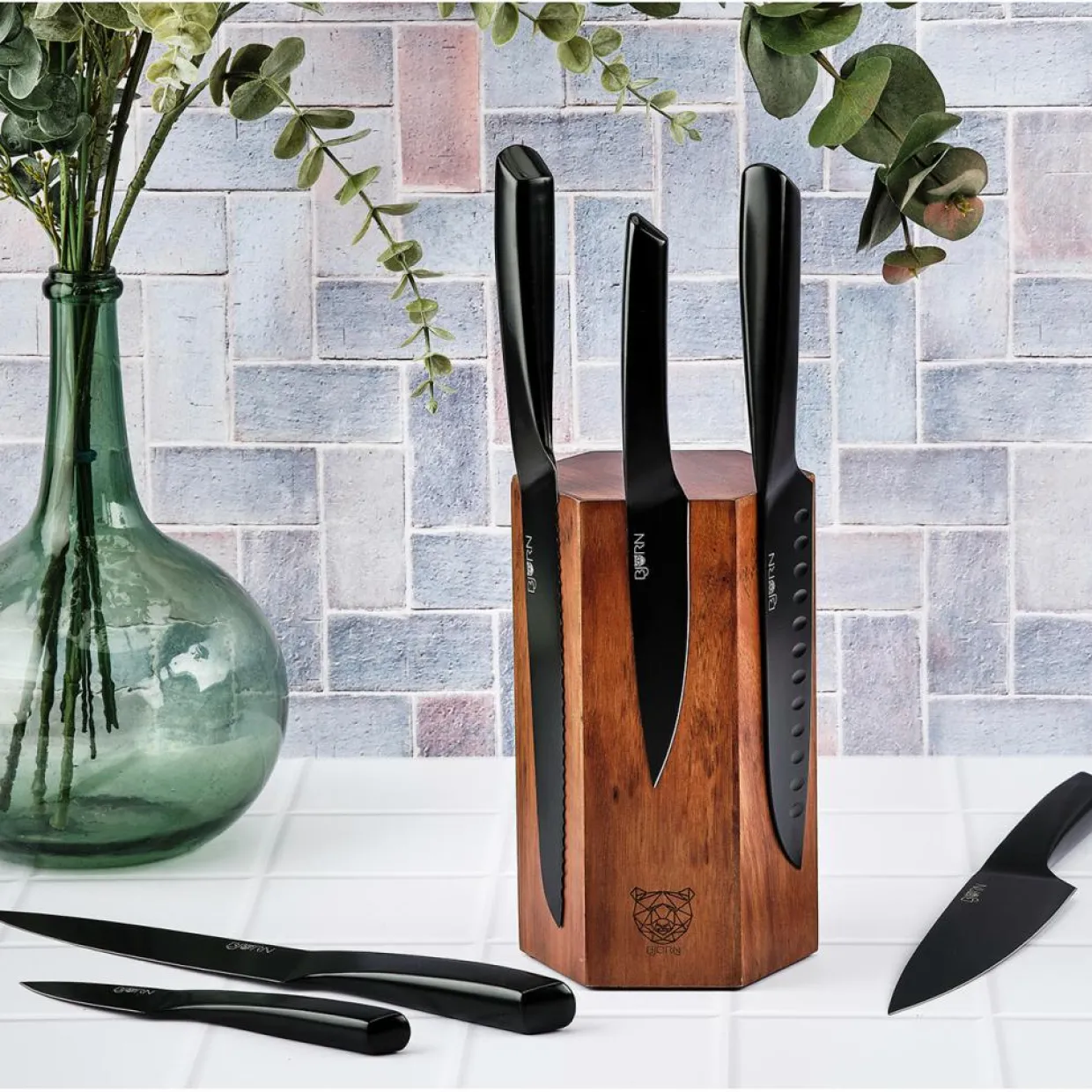 Bjorn Couteaux^Bloc avec couteaux de cuisine Jensen Imatra - 7 pièces