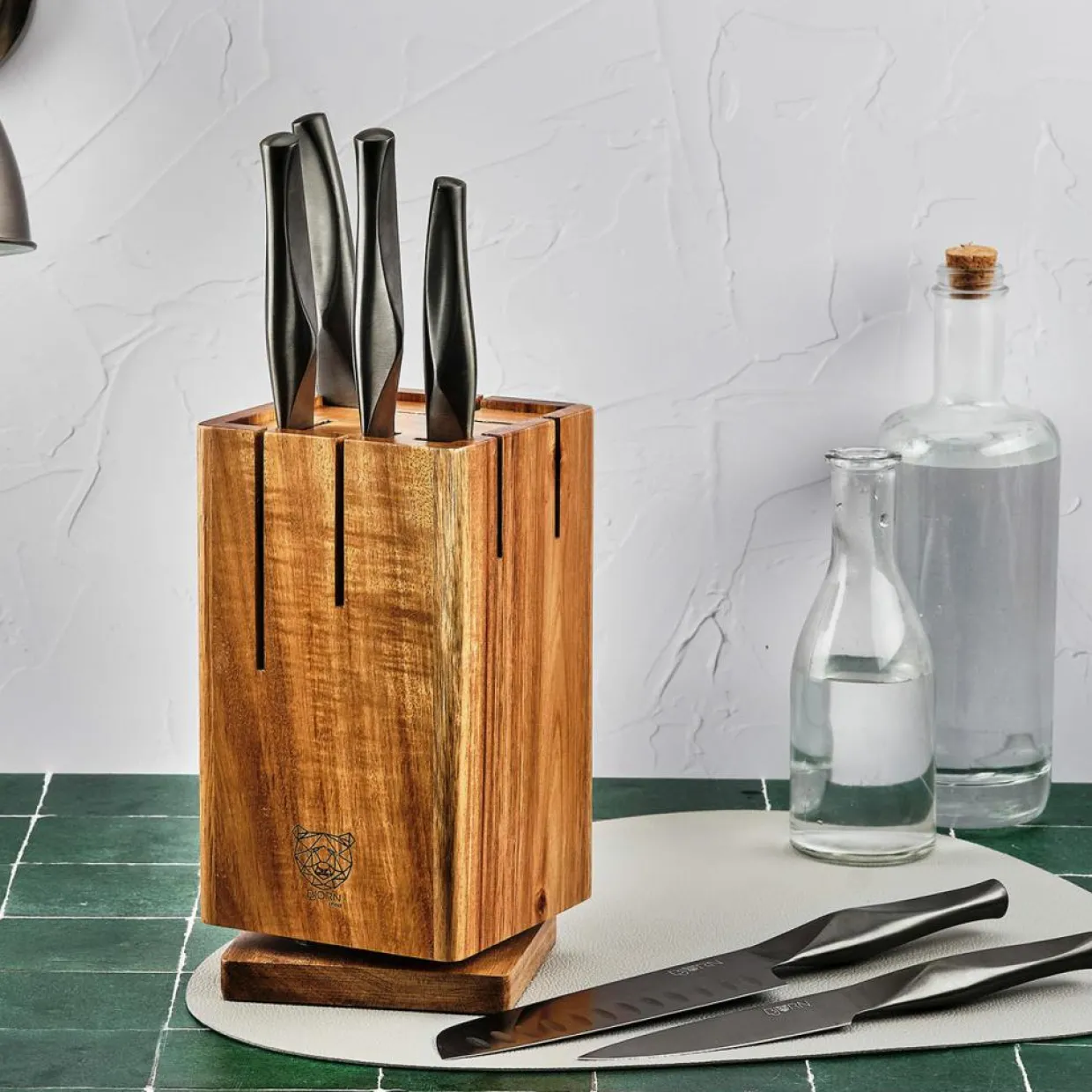 Bjorn Couteaux^Bloc avec couteaux de cuisine Larus Skagen gris métal- 7 pièces