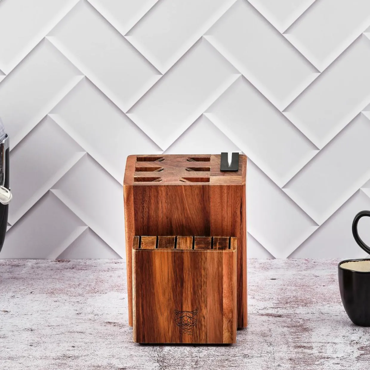 Bjorn Couteaux^Bloc avec couteaux de cuisine et couteaux à steak Jakob Loviisa bois mat - 14 pièces