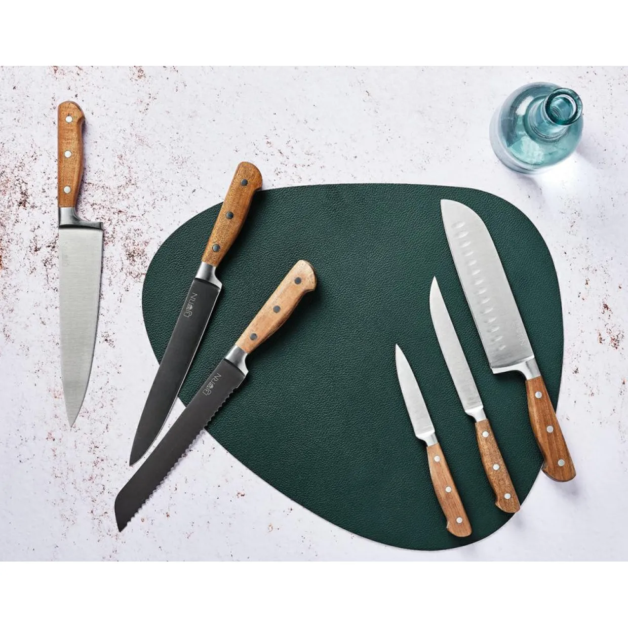 Bjorn Couteaux^Bloc avec couteaux de cuisine Jakob Rauma bois mat - 7 pièces