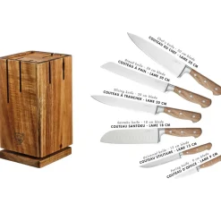 Bloc avec couteaux de cuisine Jakob Skagen bois mat - 7 pièces-Bjorn Hot