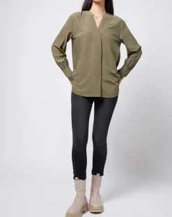 Femme Esprit Tops Et Blouses^Blouse à encolure en V lenzing™ ecovero™ kaki clair