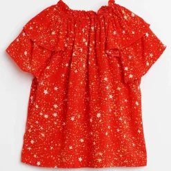 Blouse Acer imprimée étoiles rouge orangé-Bellerose Best