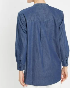 Blouse ajustée Pen bleue-Jodhpur