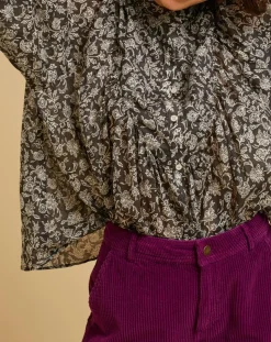 Femme Chloé Stora Tops Et Blouses^Blouse ample Alba en Voile de Coton imprimée noire
