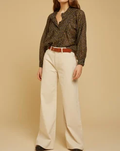 Femme Chloé Stora Tops Et Blouses^Blouse ample en Voile de coton Alba imprimée noire