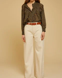 Femme Chloé Stora Tops Et Blouses^Blouse ample en Voile de coton Alba imprimée noire