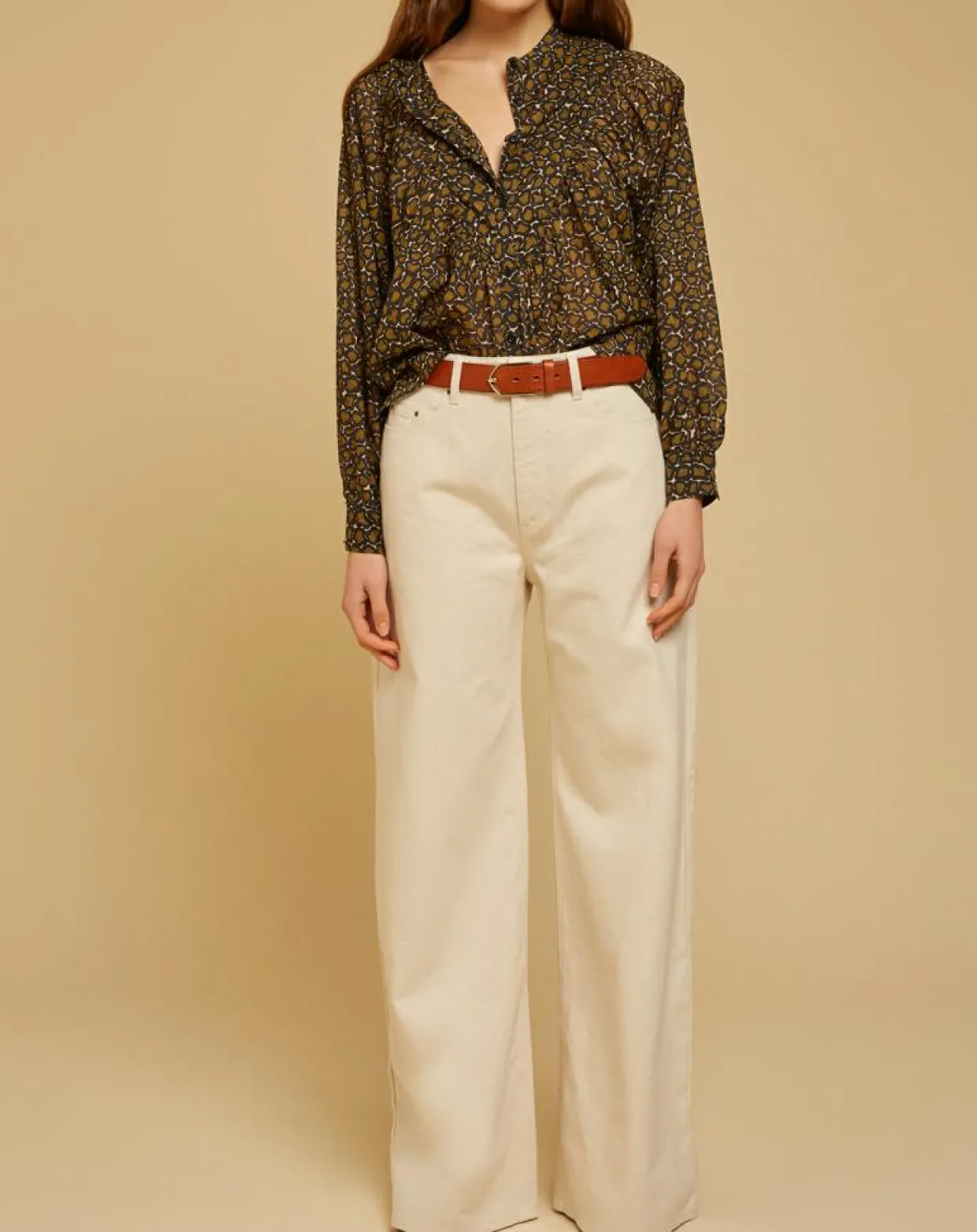 Femme Chloé Stora Tops Et Blouses^Blouse ample en Voile de coton Alba imprimée noire