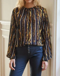 Blouse Bisous noir/marron-Belair