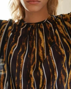 Blouse Bisous noir/marron-Belair
