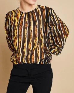 Blouse Bisous noir/marron-Belair
