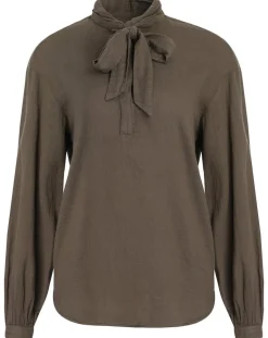 Blouse Charline fines rayures kaki-Hartford Discount