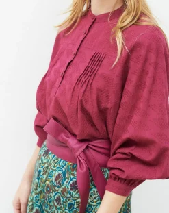 Blouse Célestine à borderies beaujolais-Caroll Best