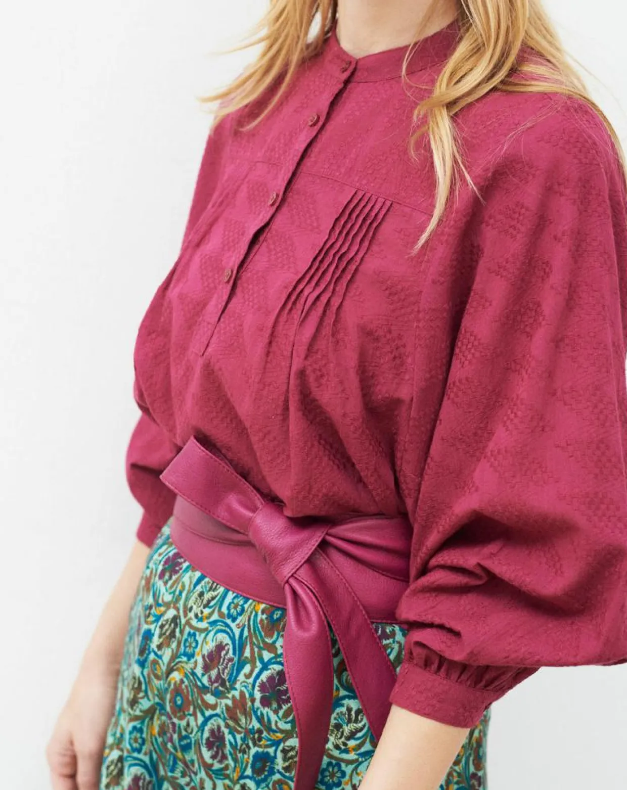 Blouse Célestine à borderies beaujolais-Caroll Best