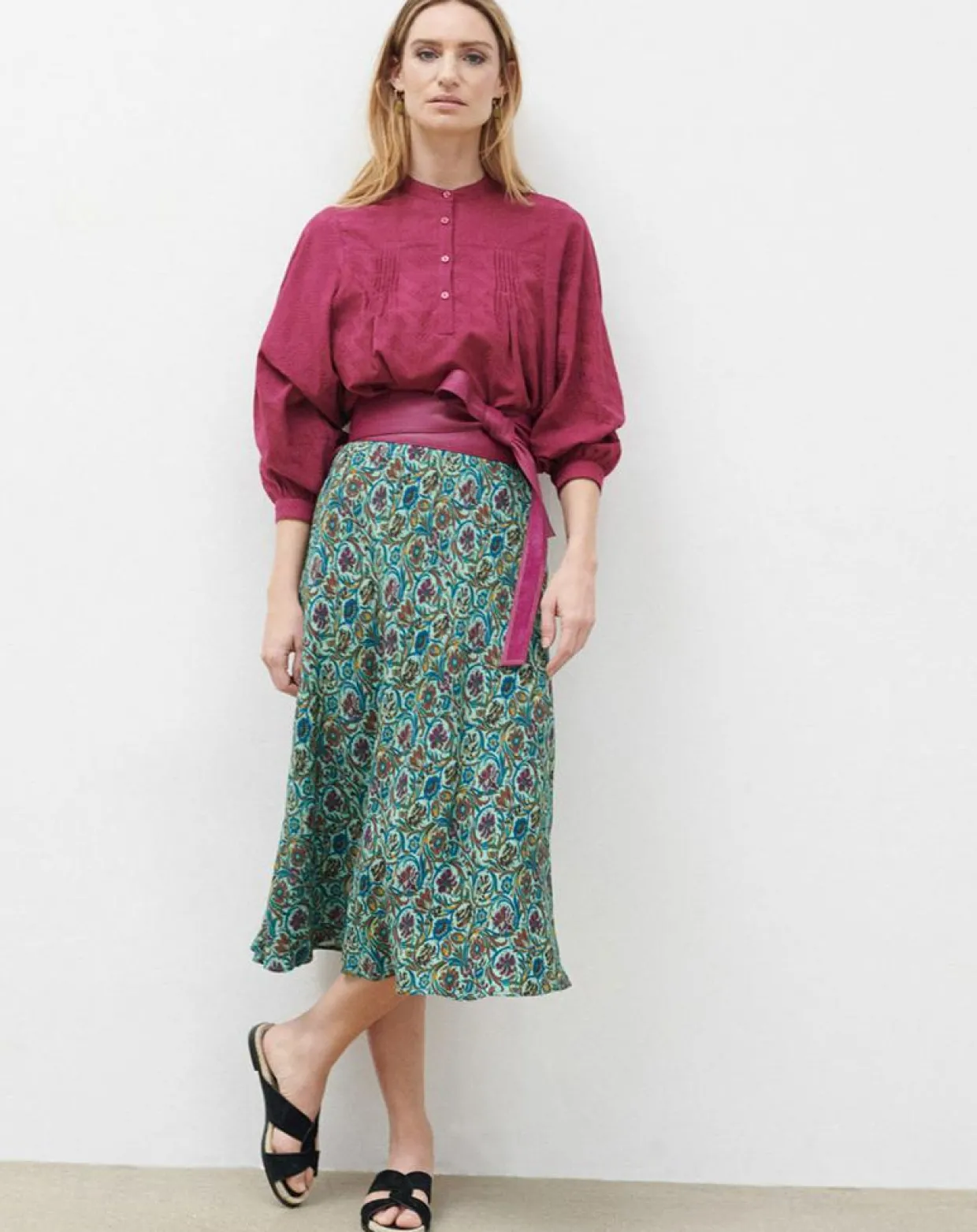 Blouse Célestine à borderies beaujolais-Caroll Best