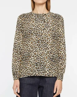 Femme Galeries Lafayette Tops Et Blouses^Blouse col officier imprimé léopard noire