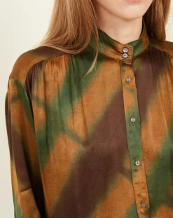 Blouse Cook vert/doré/marron-Hartford New