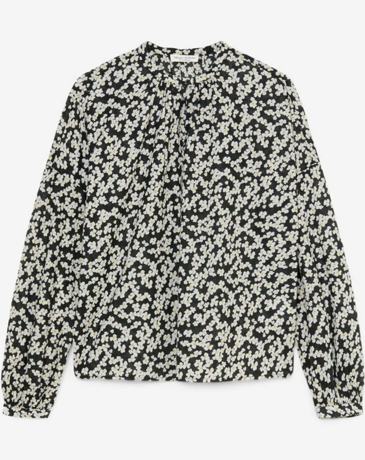 Blouse en Coton bio à fleurs noir/écru-Marc O'Polo Sale