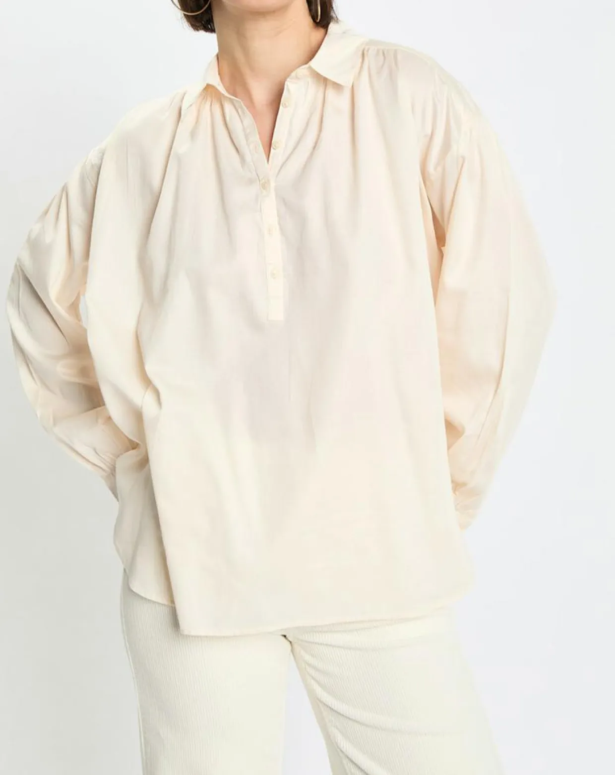 Blouse en Popeline col polo écrue-Marc O'Polo Hot