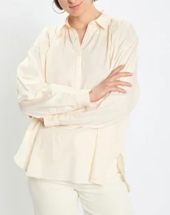 Blouse en Popeline col polo écrue-Marc O'Polo Hot