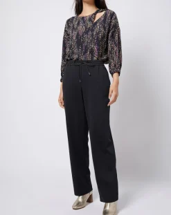 Blouse fluide à motif et découpe multicolore-Esprit Clearance