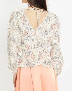Blouse fluide Gala imprimée beige clair-Galeries Lafayette Clearance